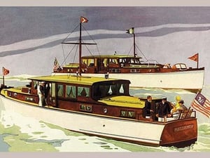 38 ft. Double Cabin Cruiser and 46 ft. Sport Cruiser by Douglas Donald - Art Print