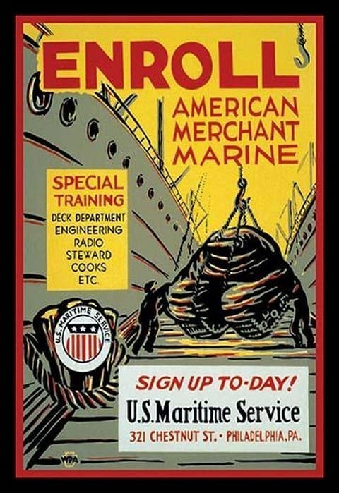 Enroll - American Merchant Marine by Glenn Stuart Pearce - Art Print