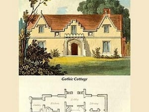 A Gothic Cottage by J. B. Papworth - Art Print