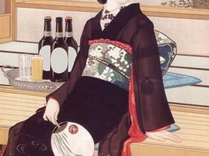 Beer with the Lady - Art Print