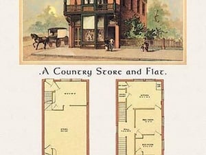 A Country Store and Flat - Art Print