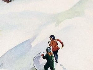 Beginning the Snowman - Art Print