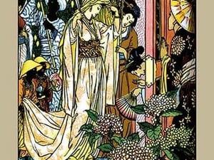 Aladdin - Princess Going For a Bath by Walter Crane - Art Print