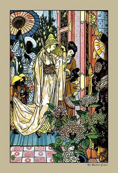 Aladdin - Princess Going For a Bath by Walter Crane - Art Print