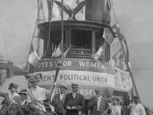 Suffragettes Take to the River in a Tug Boat to Post Banners in Search of Equality - Art Print