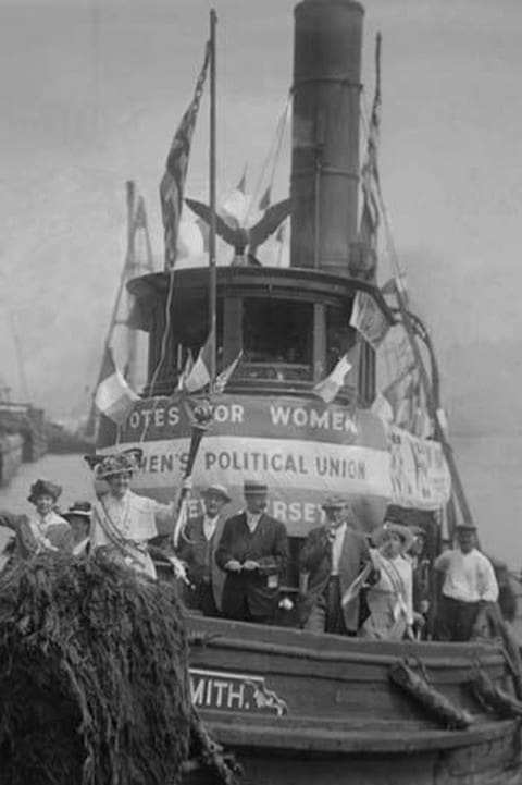 Suffragettes Take to the River in a Tug Boat to Post Banners in Search of Equality - Art Print
