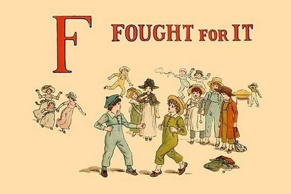 F Fought It by Kate Greenaway - Art Print