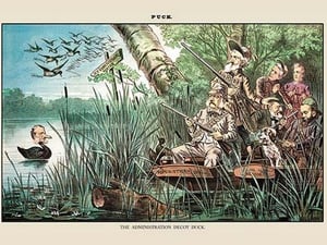 Puck Magazine: The Administration Decoy Duck by Bernhard Gillam - Art Print