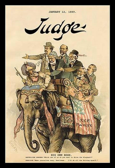 Judge Magazine: His Own Boss by Bernhard Gillam - Art Print