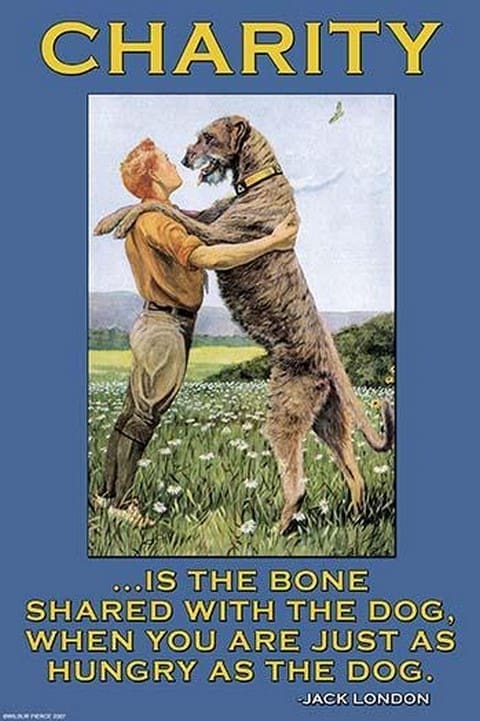 Charity: A Bone to the Dog by Jack London - Art Print