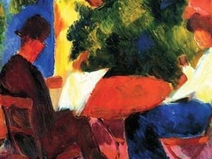 Couple at the garden table by August Macke - Art Print