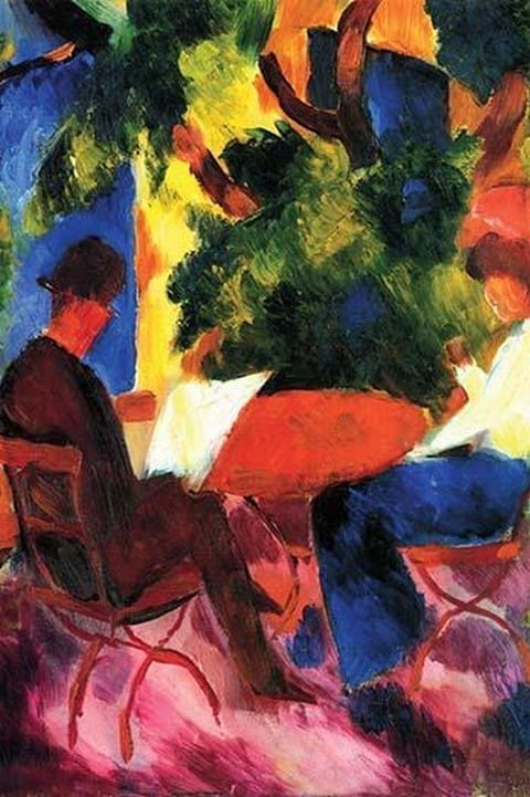 Couple at the garden table by August Macke - Art Print