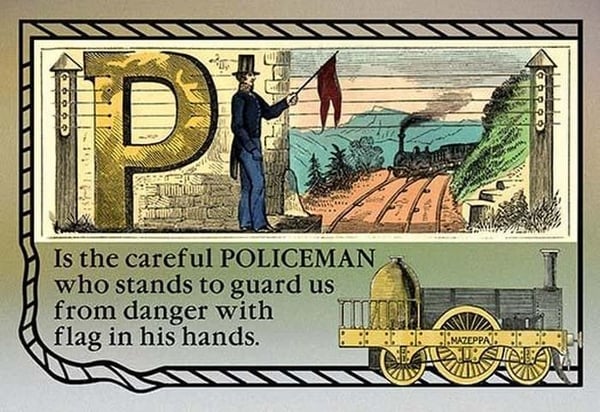 P is the Careful Policeman - Art Print