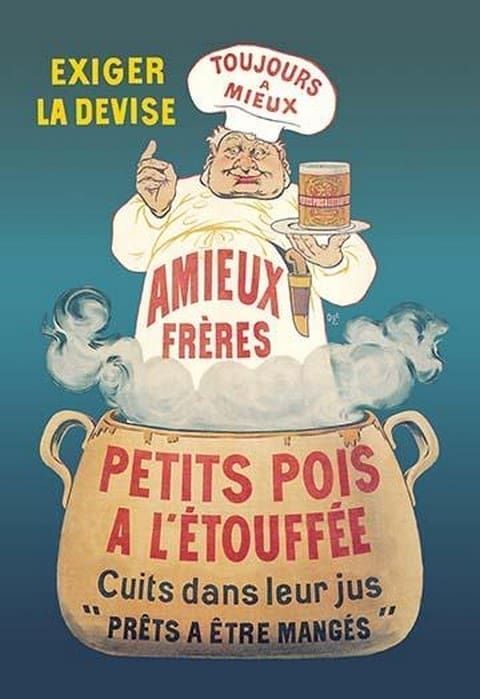 Amieux Freres - Petits Pois a l'Etouffee by Eugene Oge - Art Print