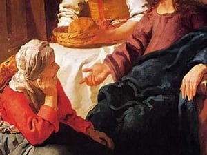 Christ in the House of Mary and Martha by Johannes Vermeer - Art Print