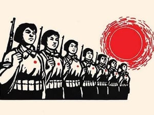 Women Fight Under the Red Sun by Chinese Government - Art Print