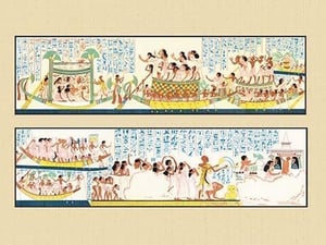 The Funeral Passing Over the Lake of the Dead by John Gardner Wilkinson - Art Print
