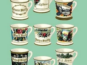 Decorated Shaving Mugs #2 - Art Print