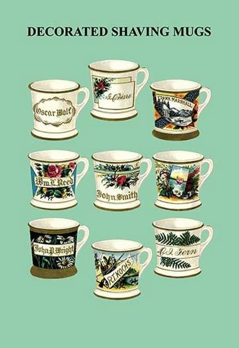 Decorated Shaving Mugs #2 - Art Print