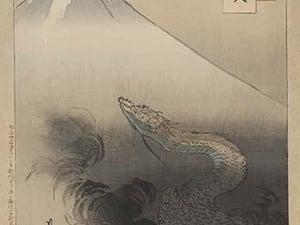 Dragon rising to the heavens by Gekko Ogata - Art Print