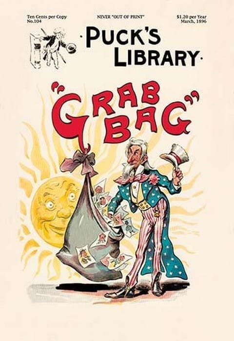 Puck's Library: 'Grab Bag' by Frederick Burr Opper - Art Print