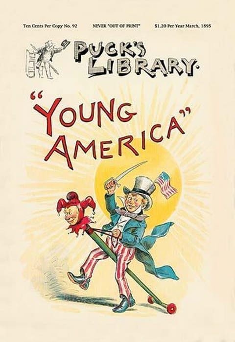 Puck's Library: 'Young America' by Frederick Burr Opper - Art Print