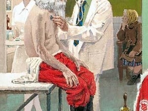 Santa Claus in the Doctor's Office - Art Print