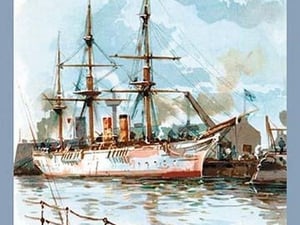U.S. Navy: Docked by Willy Stower - Art Print
