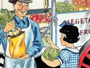 Buying Vegetables by Julia Letheld Hahn - Art Print