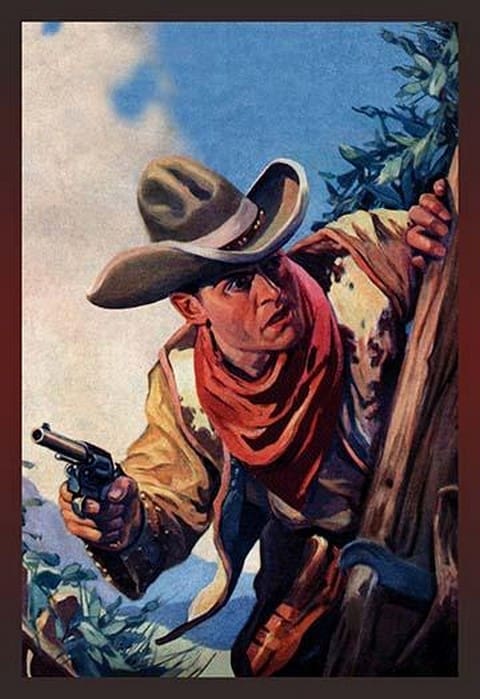 Western Story Magazine: On the Black Ridge - Art Print