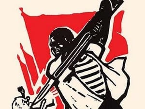 African Soldiers Under the Red Banner Can Crush Capitalist Too by Chinese Government - Art Print