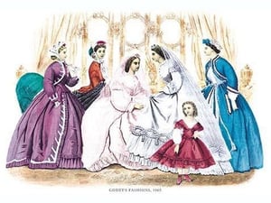 Godey's Fashions for January 1865 - Art Print