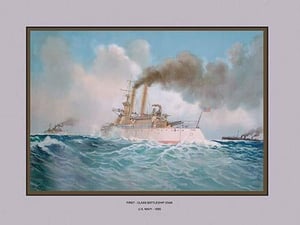 First-Class Battleship Iowa by Werner - Art Print