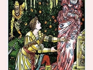 The Yellow Dwarf Watches As King Drops Sword by Walter Crane - Art Print