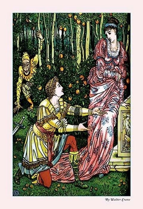 The Yellow Dwarf Watches As King Drops Sword by Walter Crane - Art Print