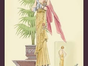 Summer Dress with Pink Wrap by Atelier Bachroitz - Art Print