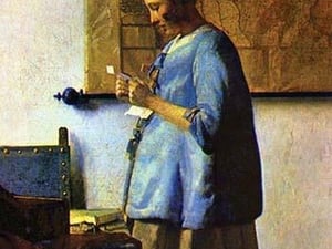 The Letter Reader by Johannes Vermeer - Art Print