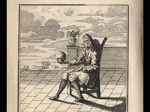 Contemplating a Skull - Art Print