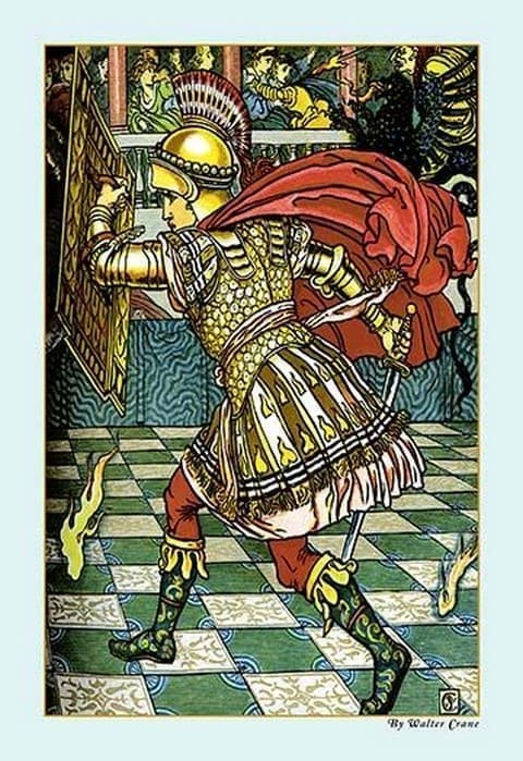 The Yellow Dwarf - Battle by Walter Crane - Art Print