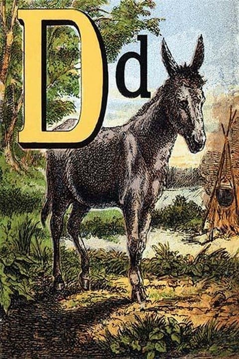 D for the Donkey with a cross on his back by Edmund Evans - Art Print