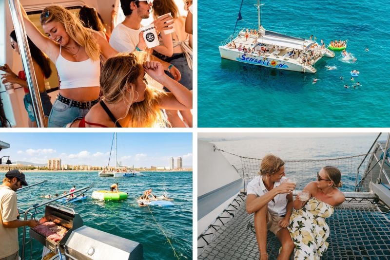 boat party in Barcelona