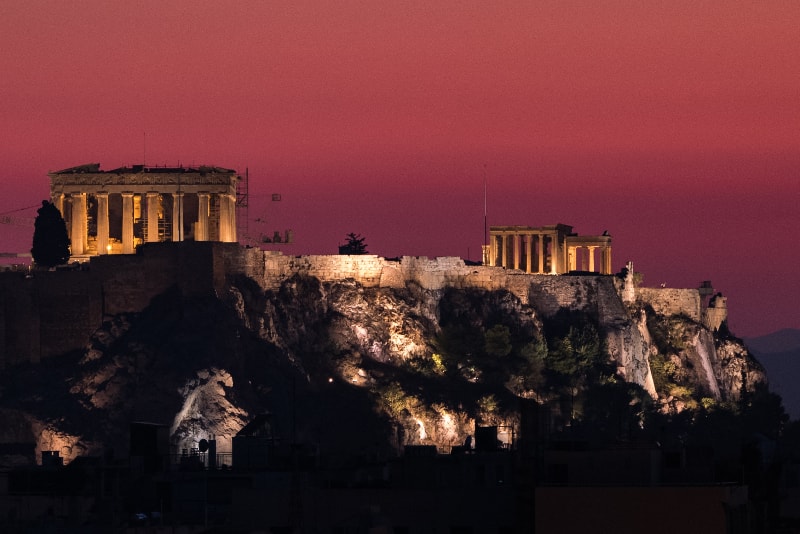 Acropoli di notte