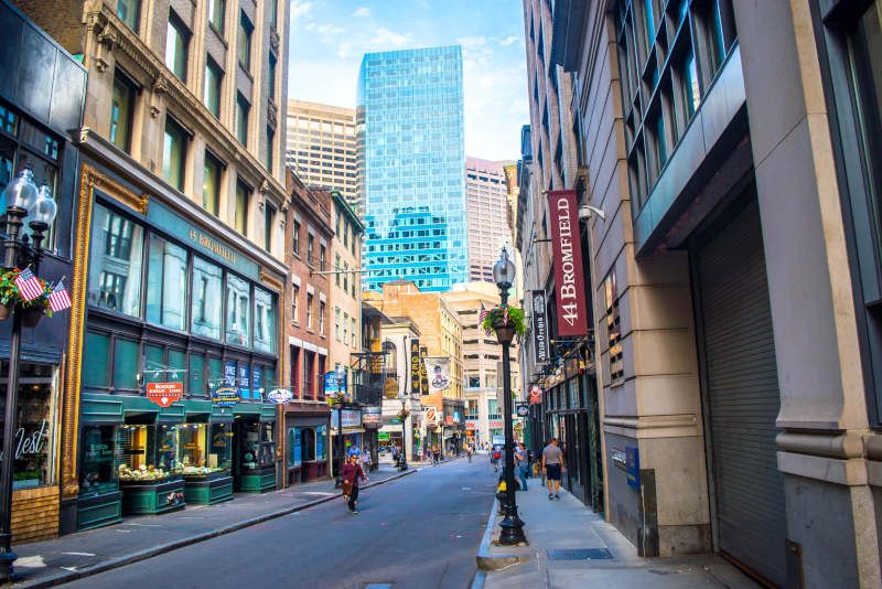 Boston street - excursiones de un día desde la ciudad de Nueva York