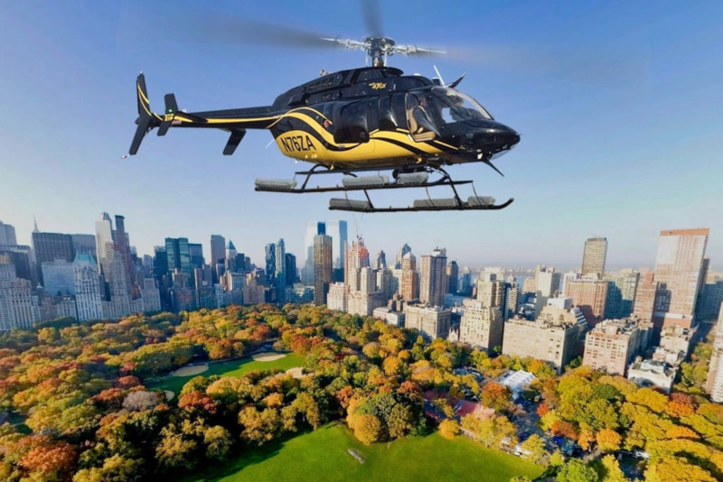 Hubschrauberflug über den Central Park in New York City