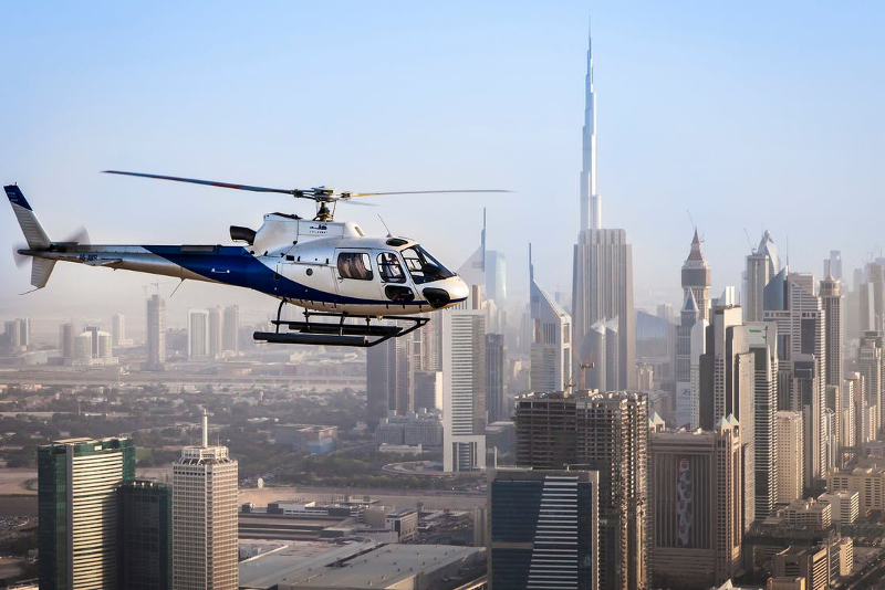 City skyline helicopter tours in Dubai