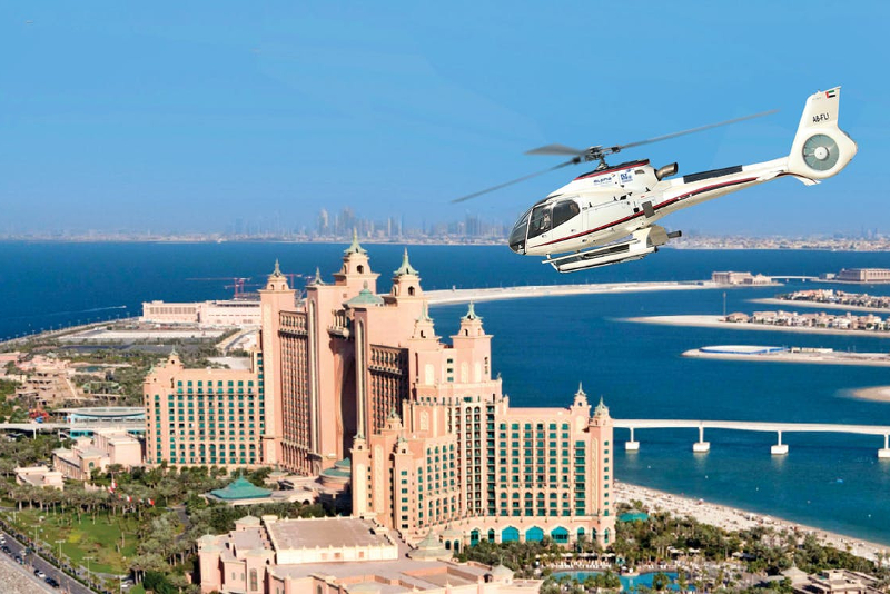 Coastal helicopter tours in Dubai