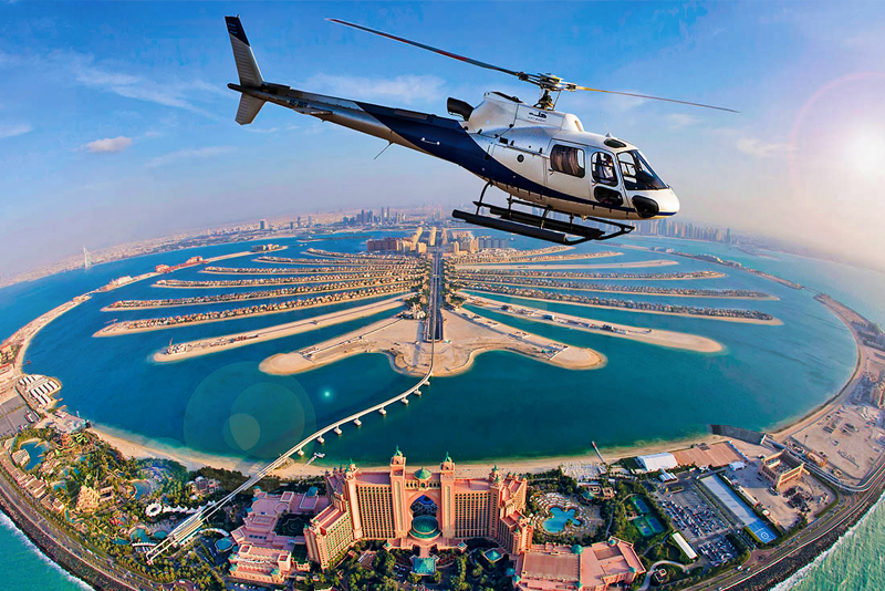 Palm helicopter tours in Dubai