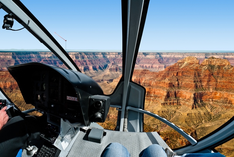 Vista do Grand Canyon do helicóptero