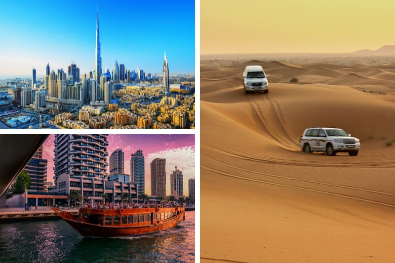 2 jours de safari dans le désert + visite de la ville de Dubaï + croisière avec le dhow