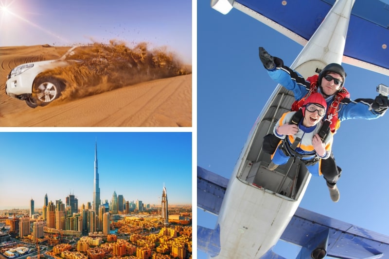 SkyDive Dubai Tandem-Fallschirmspringen in der Desert Drop Zone + Kostenlose Burj Khalifa ODER Wüstensafari